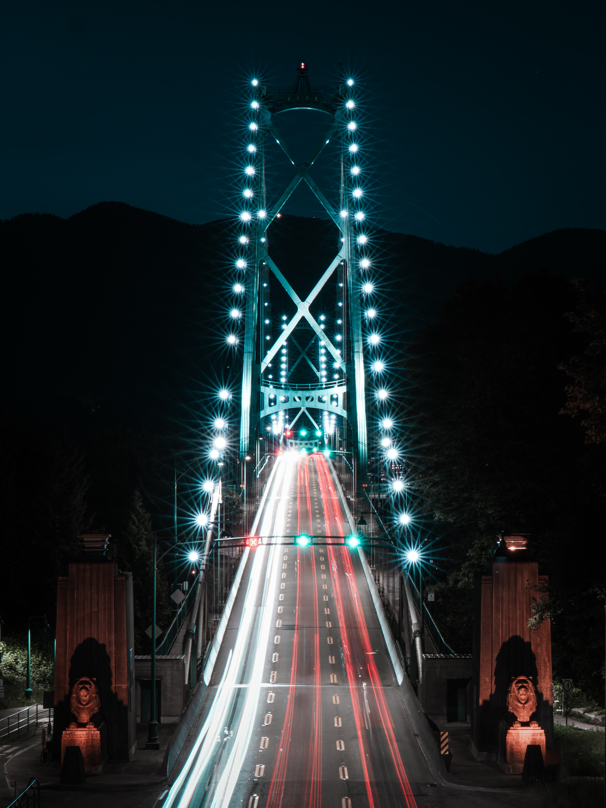 Lions Gate Bridge front view muted
